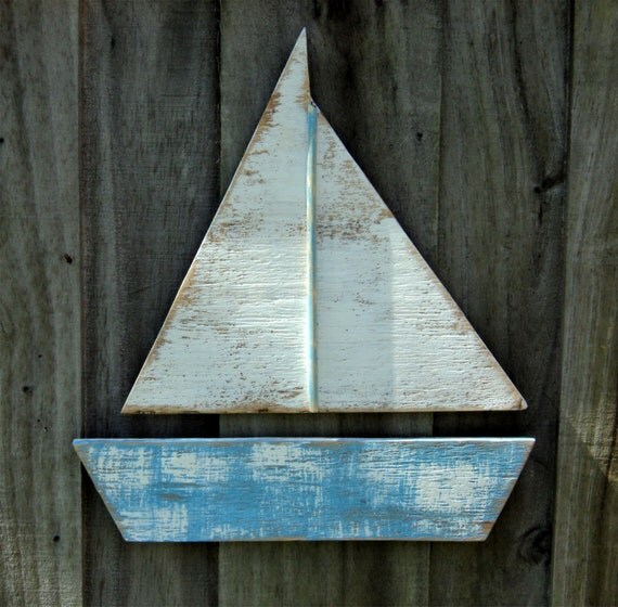  Beach  y Weathered Sail Boat Lake House Decor by 
