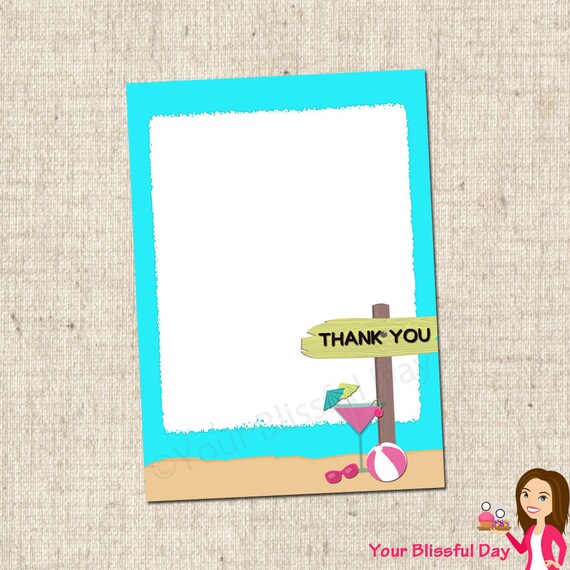 PRINTABLE Adult Beach Party Thank You Cards Il_570xn