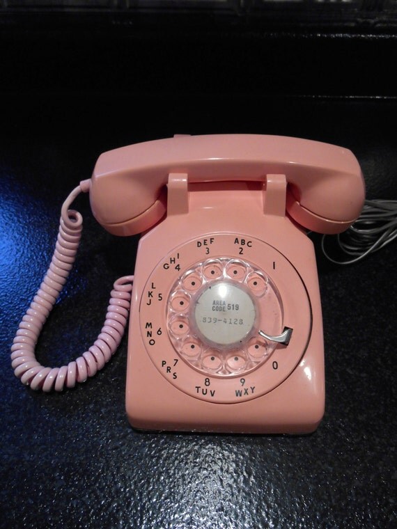 Vintage Pink Rotary Dial Phone by RicsRelics on Etsy