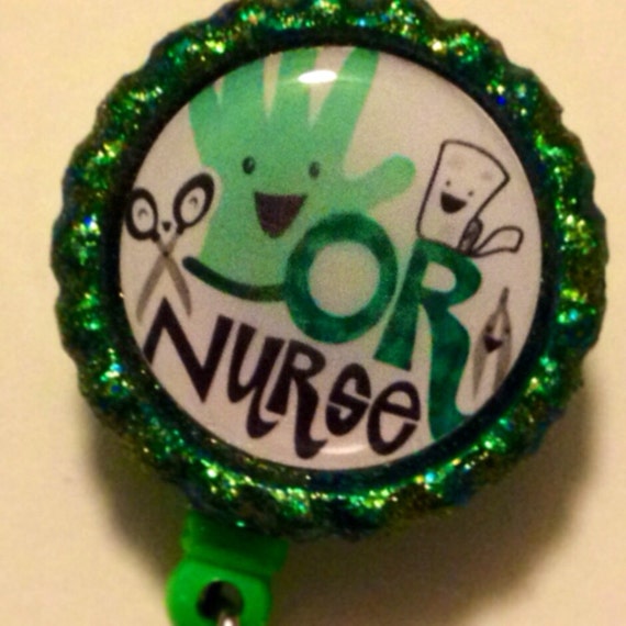 OR Nurse Bottle Cap Id Snap Clip by 1KoolNurseKreations on Etsy