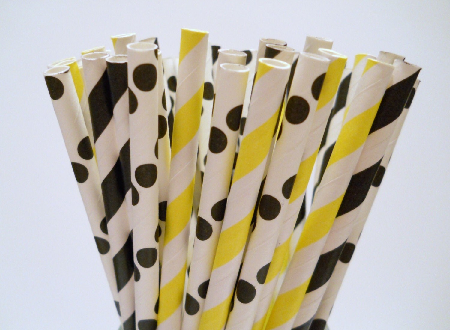 BUMBLEBEE Stripe Paper Straws Paper Party Straws QTY 25