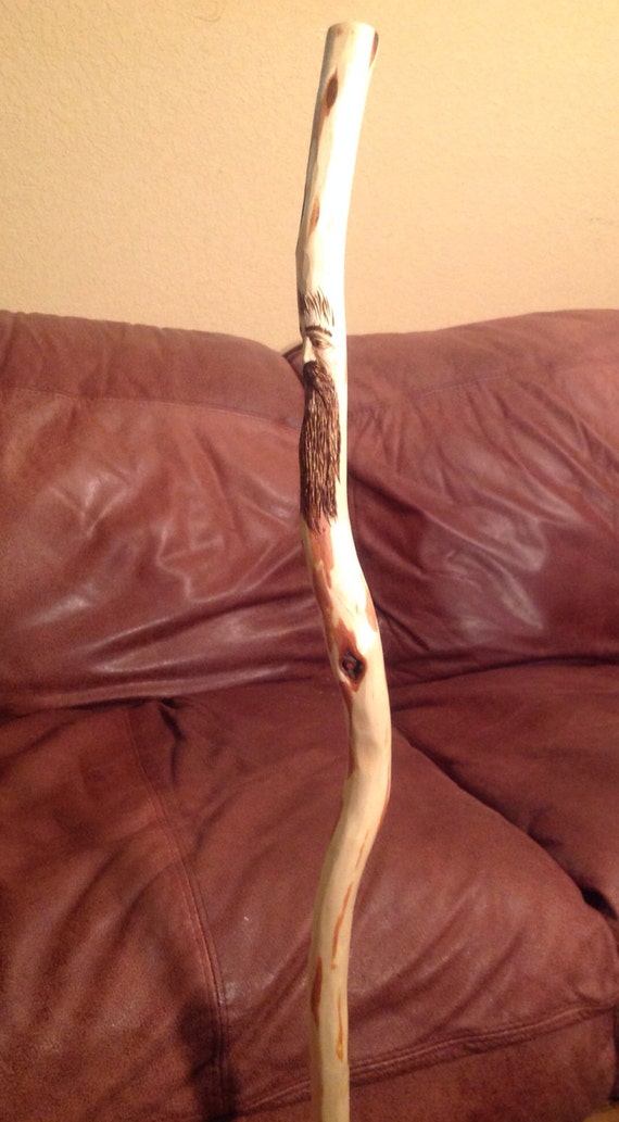 Hand Carved Wood Burned Diamond Willow Walking Stick Cane 4273