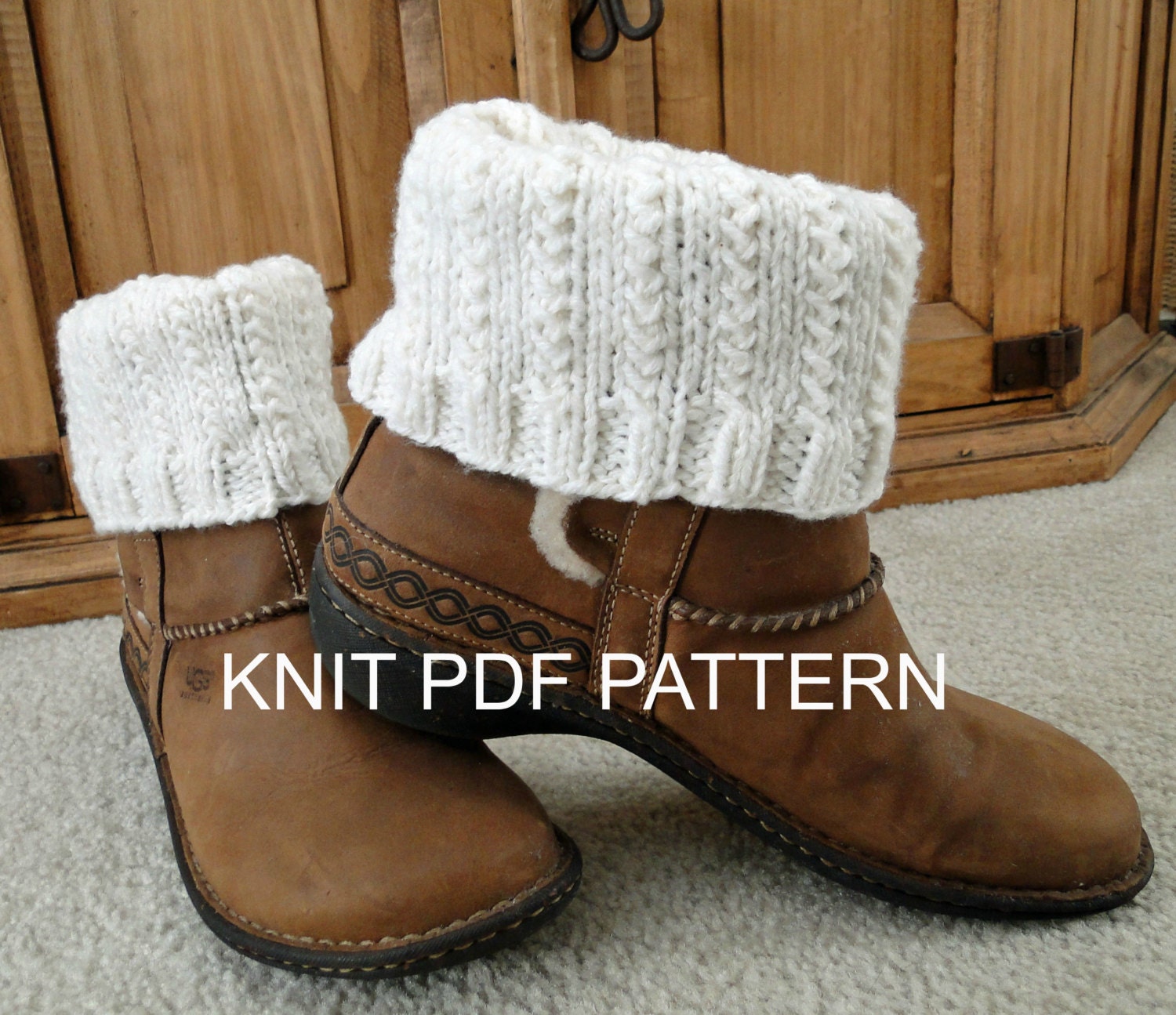 PDF Pattern Knit Boot Cuff Leg Warmers for teens or adults