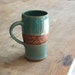 Stoneware Mug, 12 oz Handmade Pottery Cup in Blue and Brown