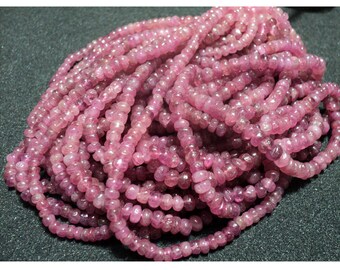 Pink Tourmaline Rondelles, Rondelle Beads, 5mm Beads - 8 Inch Half Strand