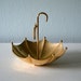 RESERVED Vintage Brass Umbrella Jewelry Holder, Ashtray, Trinket Dish, April Showers, Gold Tone Bowl