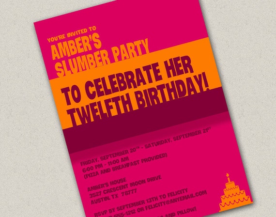 Bold and Bright Birthday Invitation Il_570xn