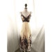 Alice in Wonderland Grecian Zen Eco Chic Faerie Green Leaf Soft Warm Apricot Monet Vtg Frolic Elven Hippie Romantic Maxi Long Moroccan Dress