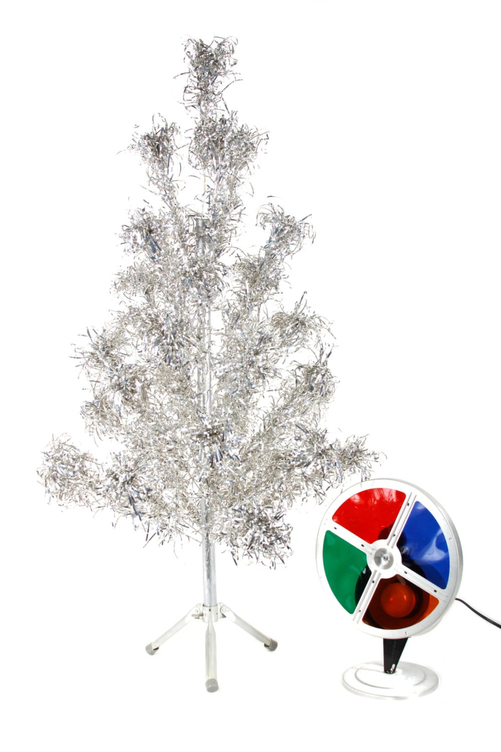 4 Ft. Aluminum Tree with Color Wheel Vintage Christmas