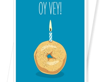 Oy Vey Bagel - Funny Birthday Cards - D165