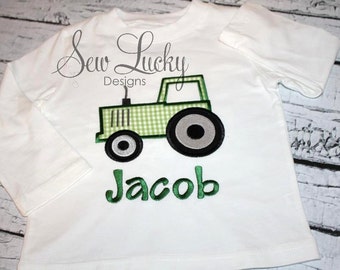 Tractor Applique Design - machine embroidery design- Many formats - INSTANT DOWNLOAD