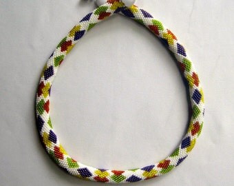 Bead Crochet Necklace: Tutti-Frutti Bead Crochet Necklace Pattern