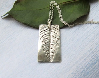 Silver Fern Necklace, Woodland Fern Leaf Necklace, Natural Leaf Necklace, Leaf Jewelry