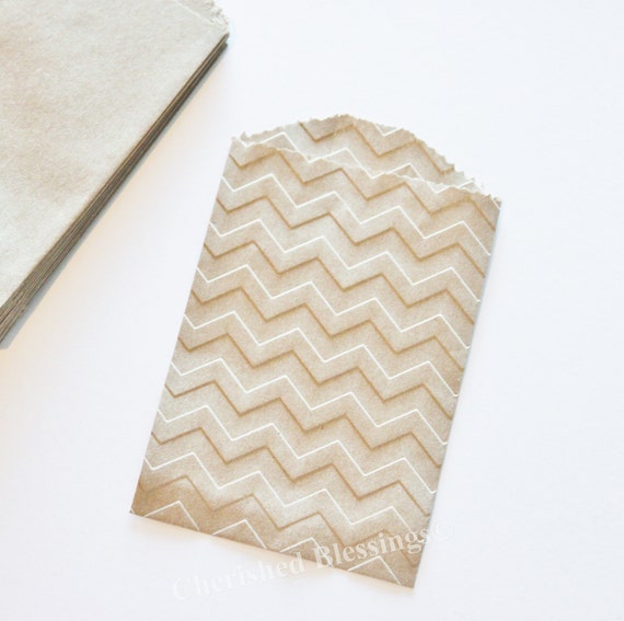 Wooden Cutlery Silverware Bags, Table Setting 20 Rustic MINI SIZE BAG Embossed Chevron Favor Paper Goods Birthday Wedding Baby Shower Il_570xn