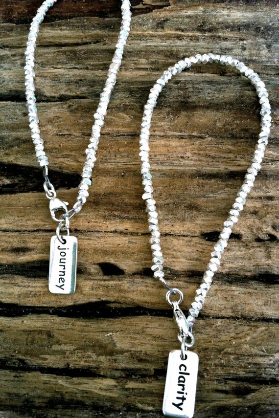 Items similar to Inspirational Word Charm BraceletsSterling Silver
