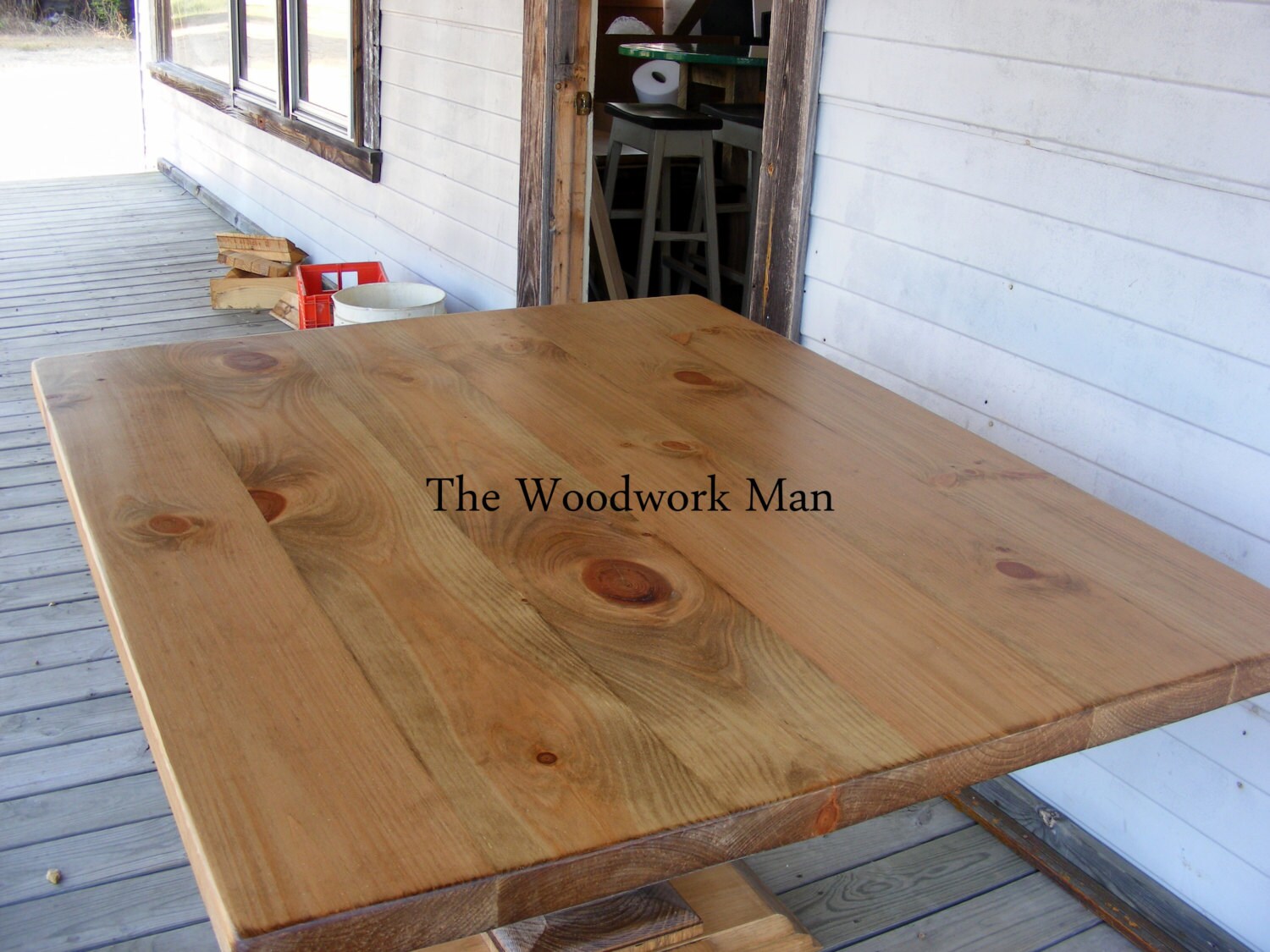 Light Pine Rectangle Pedestal Table Completely Handcrafted