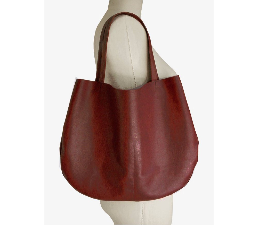 Soft Leather Hobo Bag Everyday Bag Leather Tote Brick