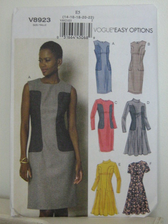 Plus Size Dress Pattern Vogue 8923 Easy Options Dress