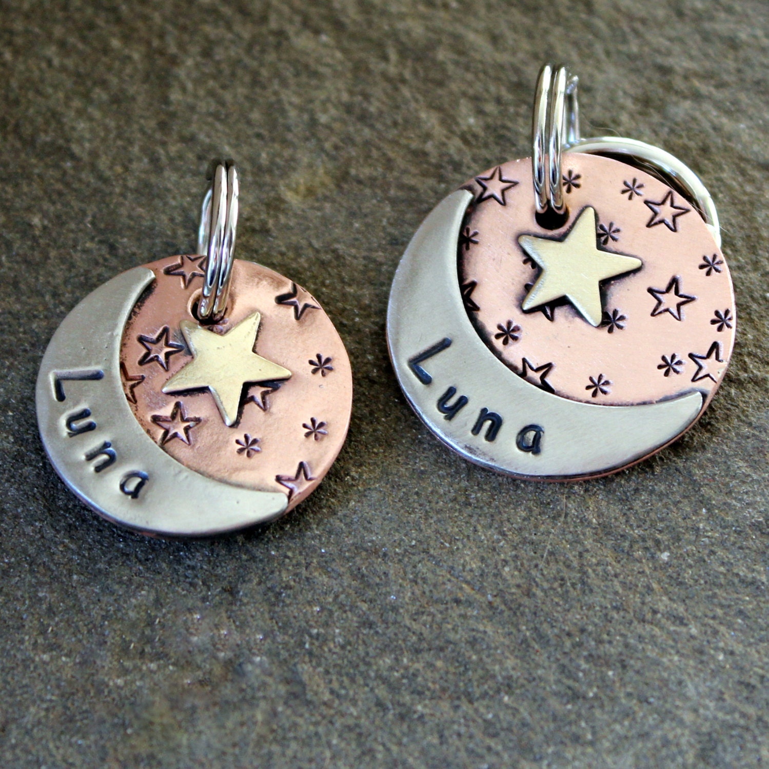 custom dog id tag pet tag with moon and start Luna by ...