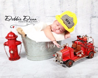 Fireman hat photo prop, fireman hat, fireman helmet, fire fighter hat, newborn prop, fireman prop, baby prop, dress up, baby shower gift