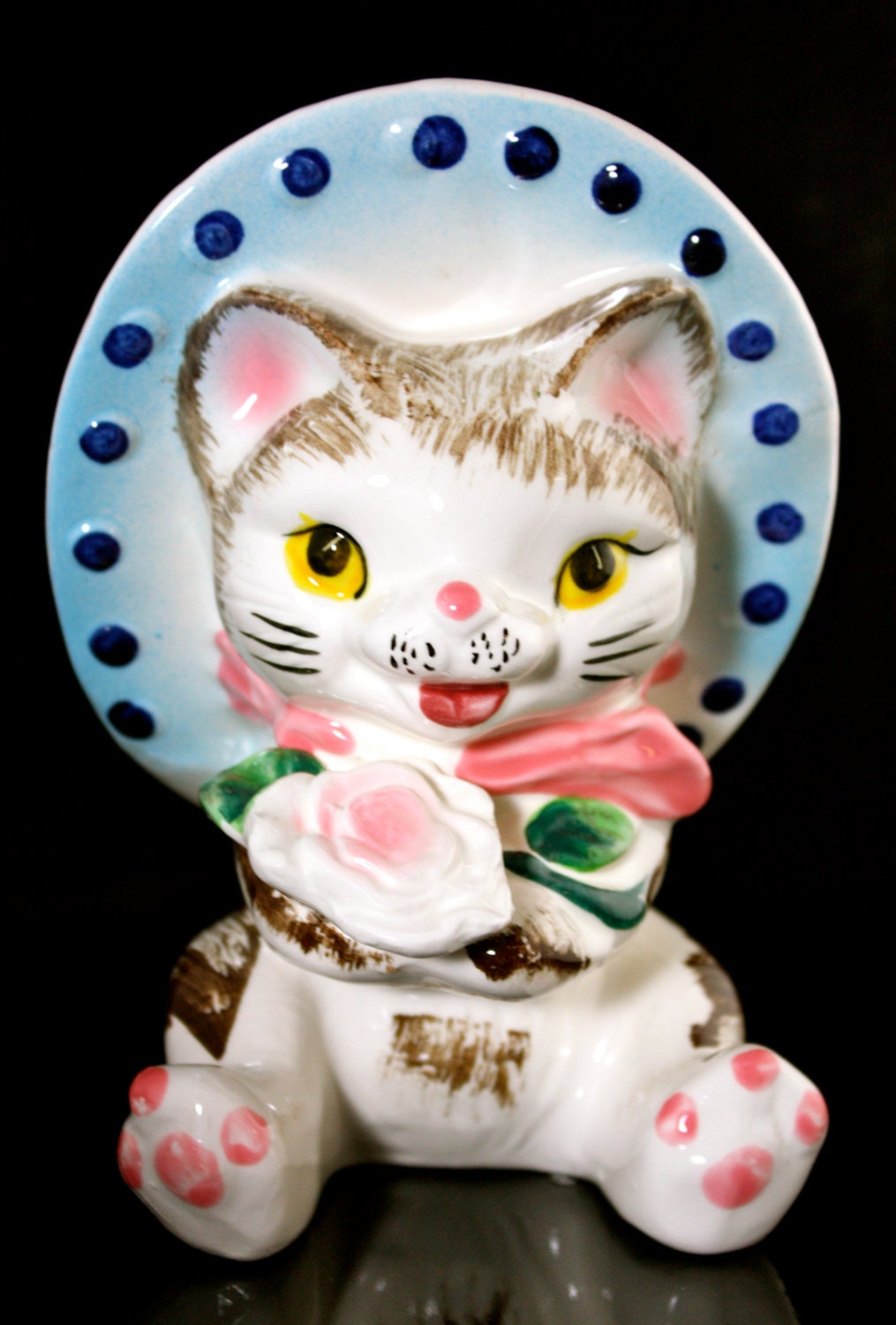 Vintage Kitsch Mexican Cat Wearing Blue by gifthorsevintage