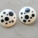 1980s POLKA DOT Circle Earrings....pierced ears. retro. black and white. studs. round. kitsch. costume jewelry. 80s accessories
