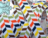 Fall Cuties Autumn color herringbone on 7/8" grosgrain ribbon Il_170x135