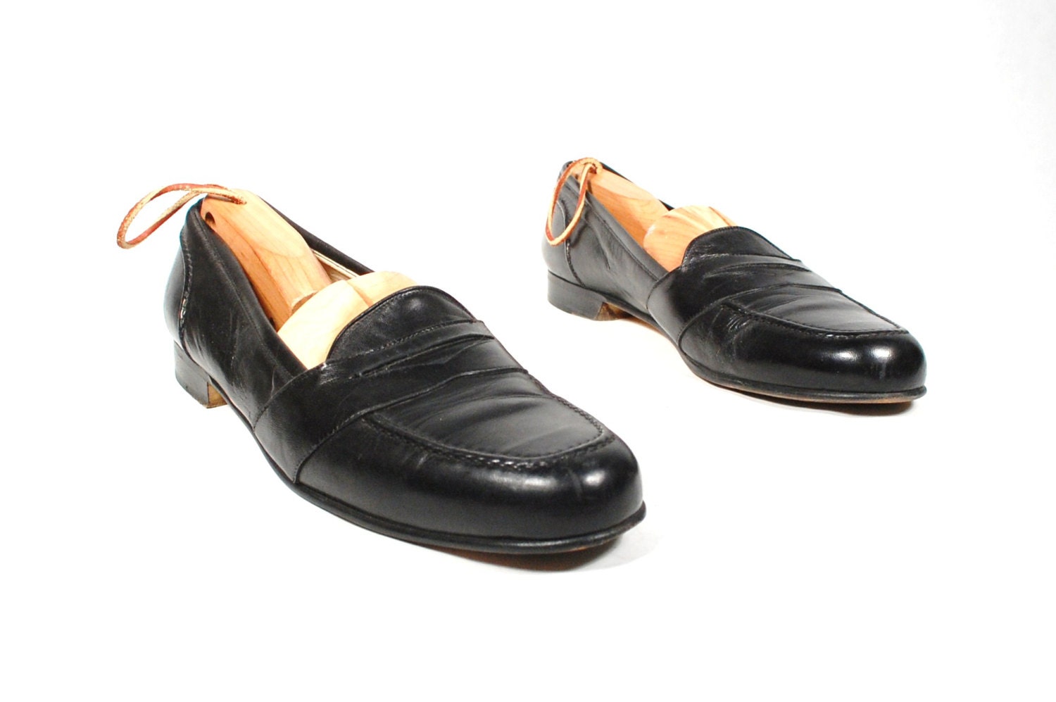 Vintage Mens US 11 1/2 N Cole Haan Bragano Black Leather Slip