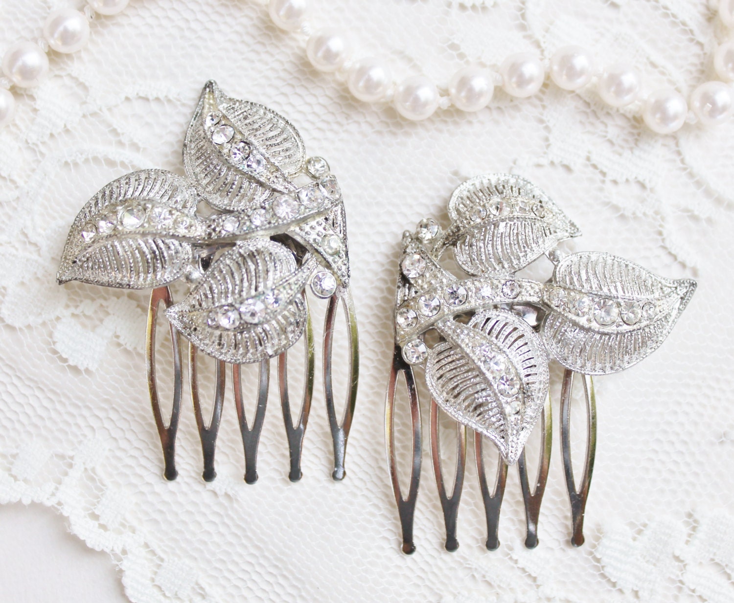 Vintage Art Deco Fur Clip Hair Comb,TRUE Vintage SIGNED Dress Clips