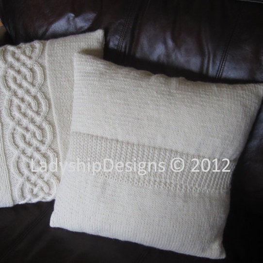 Cable knit pillow cover pattern knit pattern pdf Celtic knot