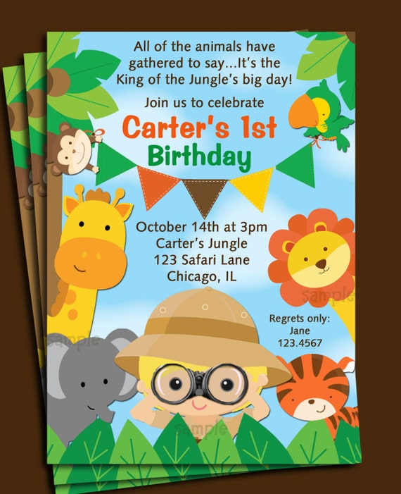 Animal Themed Birthday Party Invitations 8