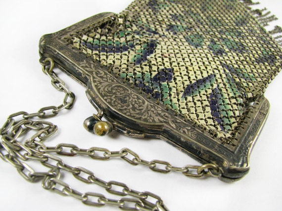 antique metal mesh purse