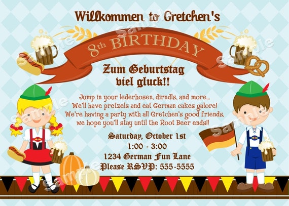 German Themed Party Invitations 1