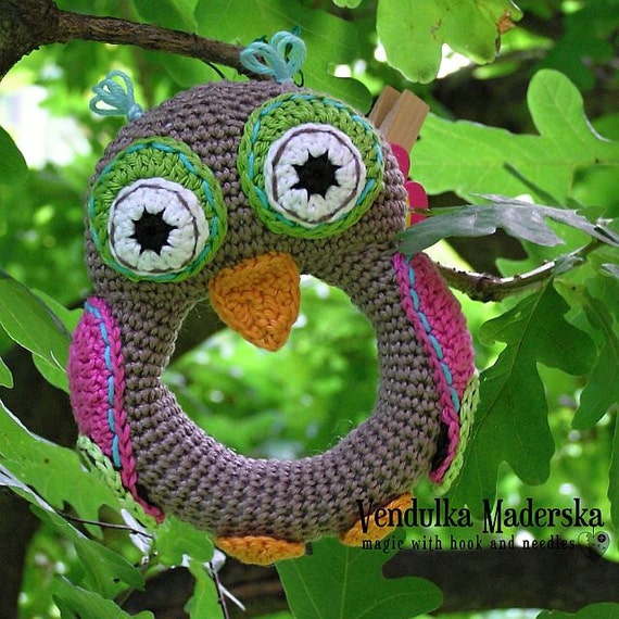 pattern owl crochet rattle VendulkaM by owl on Crochet rattle Etsy pattern