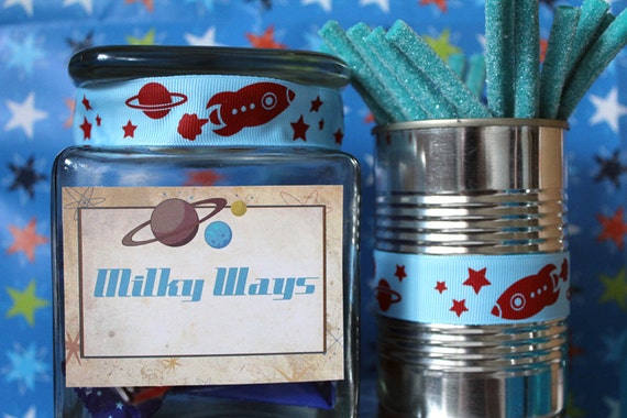 Space Cadet Party Labels - Boys Birthday Party - DIY PRINTABLE FILE by Sassaby Il_570xn