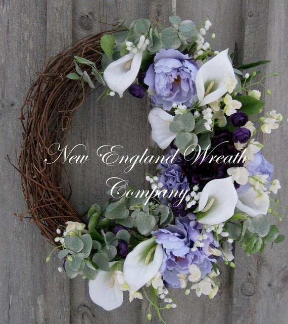 Easter Wreath Spring Door Décor Floral Wreath Calla Lily