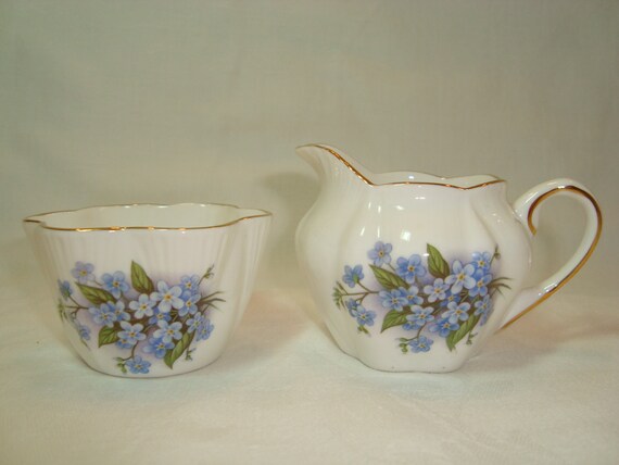 Items similar to Vintage Oakley England Bone China Forget-Me-Nots ...