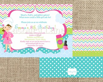 Printable Invitation-NEW Spa Party Girls Collection-Girls Spa Party-Glamour Party Invite-Casbury Lane