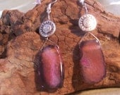 Purple quartz and silver dangle earrings