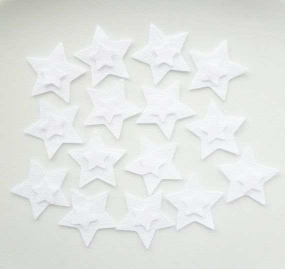 Felt star shapes white stars die cut from wool felt stars 30