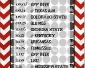 Items similar to Printable University of Alabama Football Schedule on Etsy