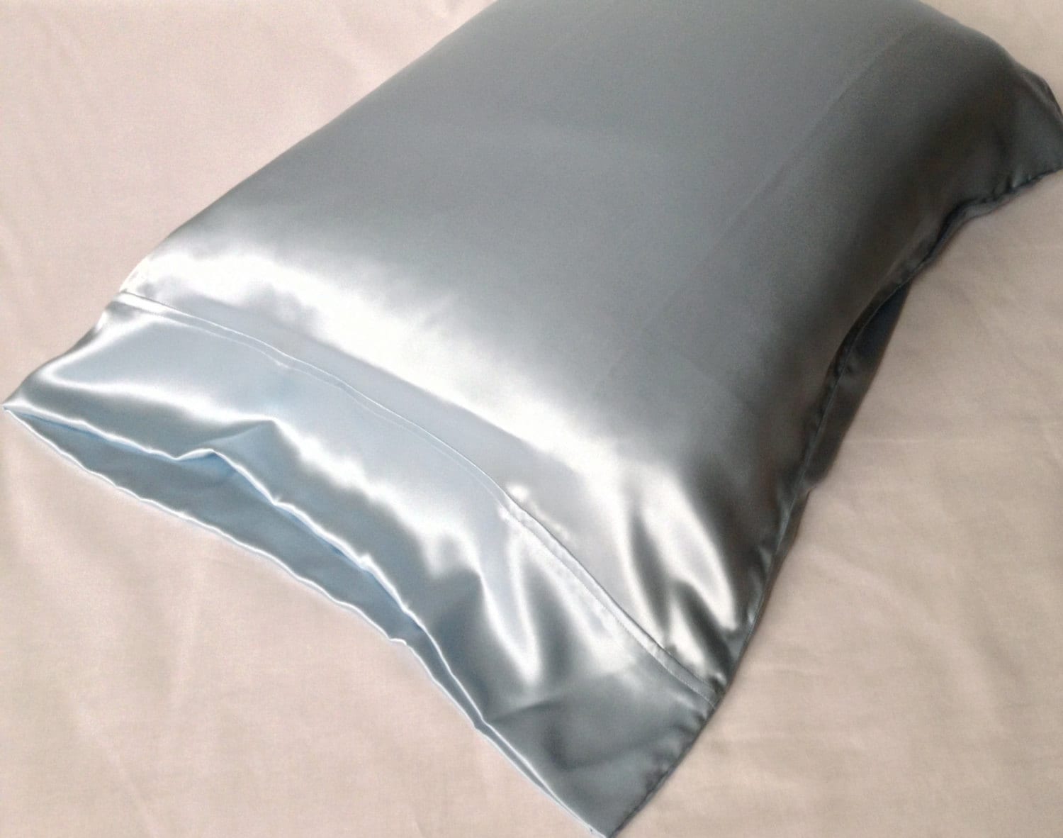 100 Pure Silk Pillowcase Light Blue Standard or King Size