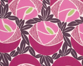 00442 - Annette Tatum Classica Sateen Flora in berry color - Home Dec fabric - 1 yard