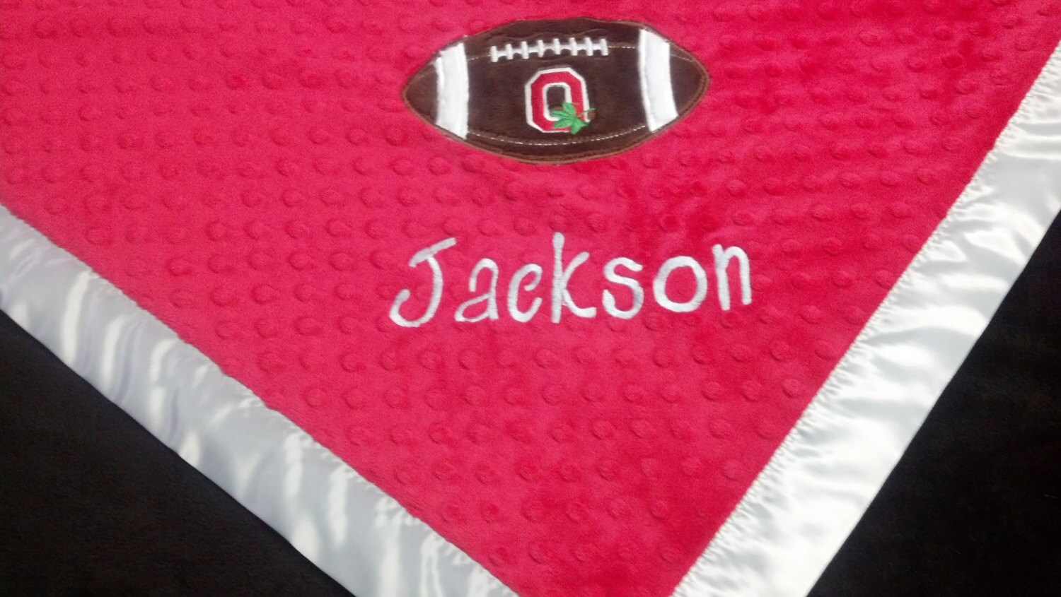 Personalized Ohio State Football Minky Baby Blanket