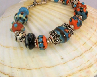 New Mexico: handcrafted lampwork beaded bracelet
