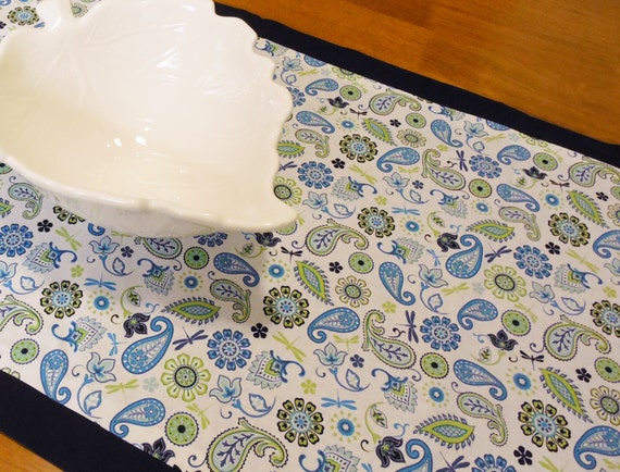 Runner Table to   Green green Blue similar Centerpiece etsy Paisley table Items  runner Dragonfly