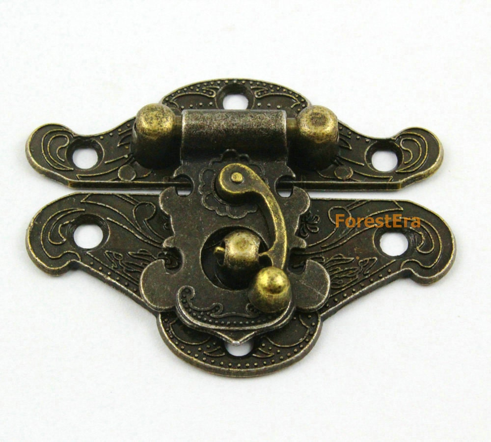 1Pcs Antique Brass Jewelry Box Hasp Latch Lock 49x39mm with