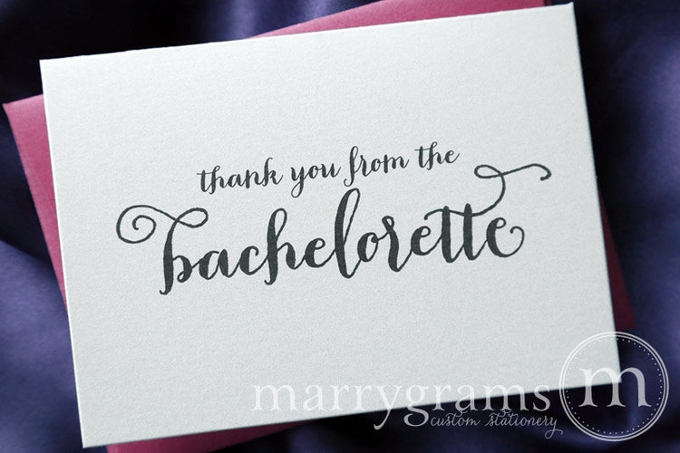 Bachelorette Party Thank You Card Engagement Bridal by marrygrams