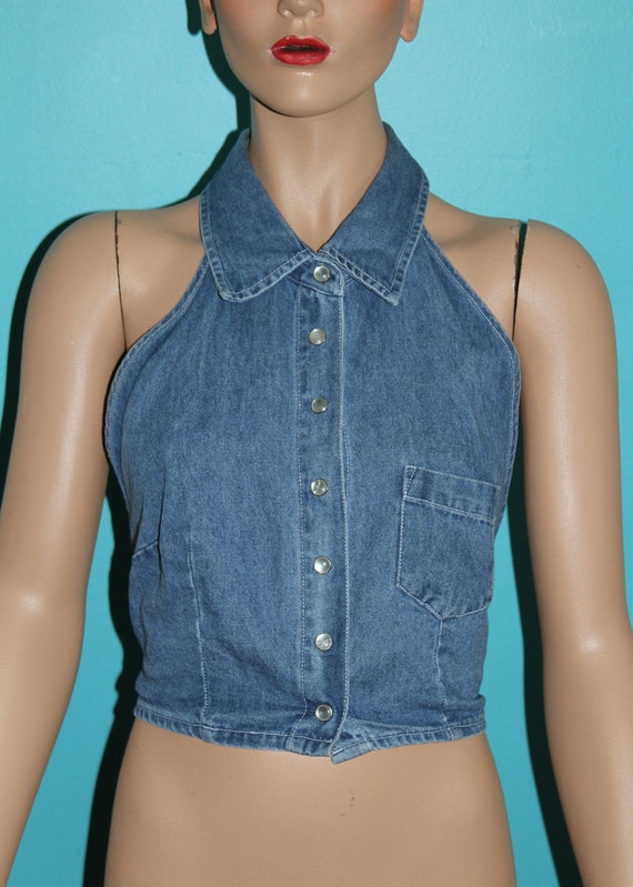 Denim Halter Top