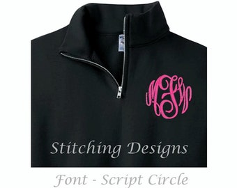 CLEARANCE SALE Monogram sweatshirt, Monogrammed Pullover Sweatshirt, 1/4 Zip Sweatshirt, Men's, BLACK, Sizes S to 3X